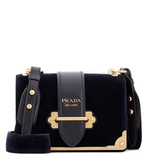 Velvet crossbody bag Prada Blue in Velvet 